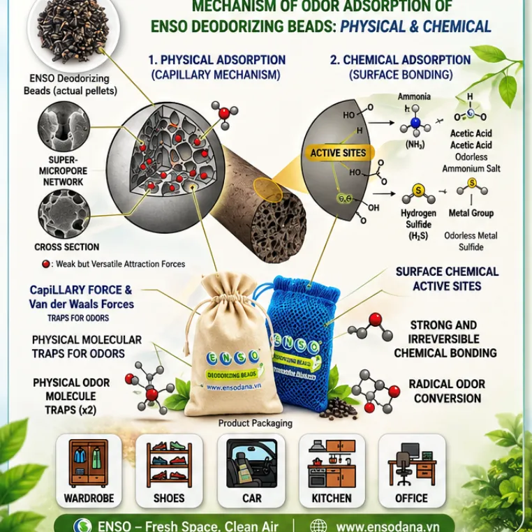 THE ADSORPTION MECHANISM OF ENSO DEODORIZING GRANULES