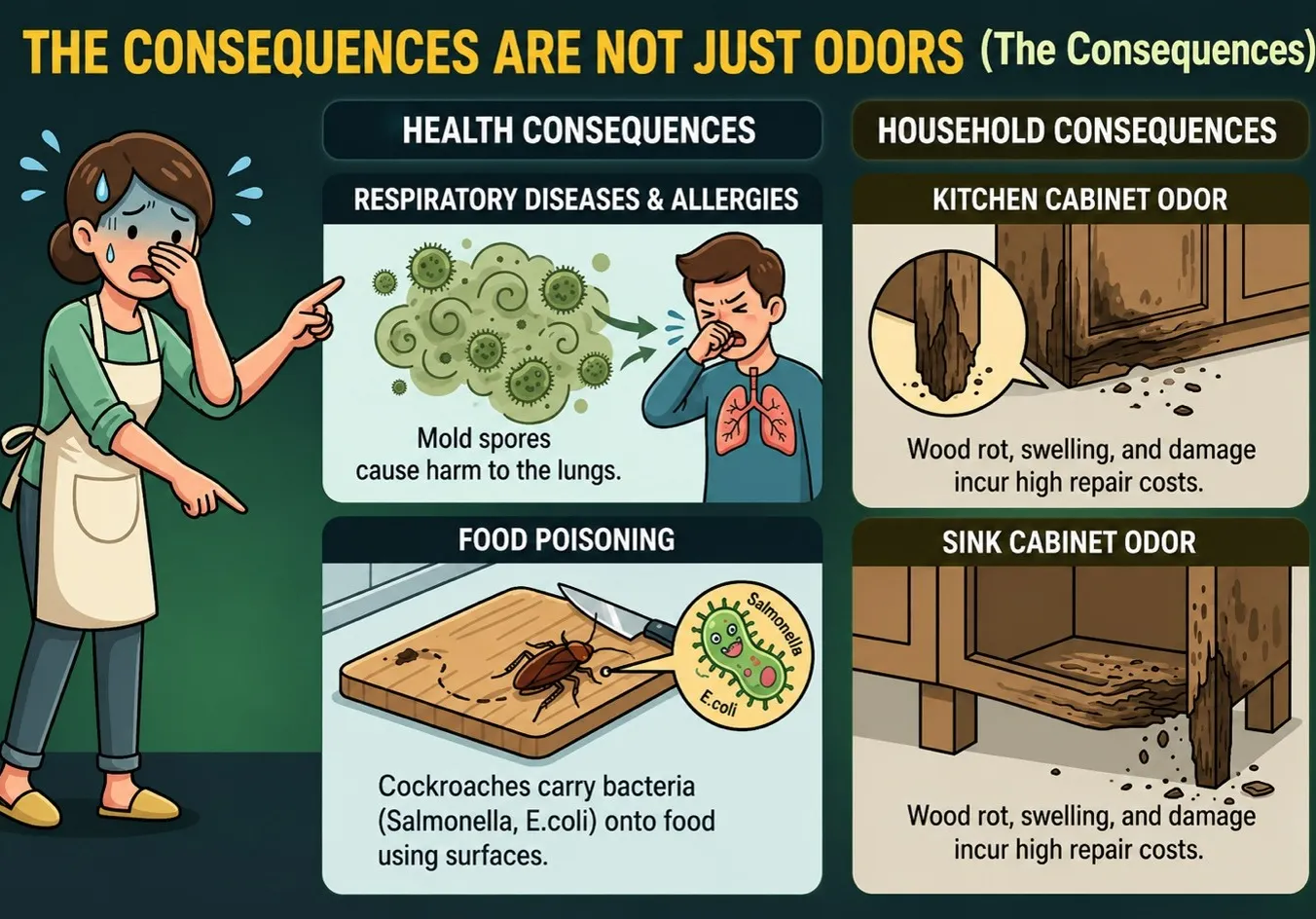 Kitchen Odors – Cockroaches in the Kitchen
